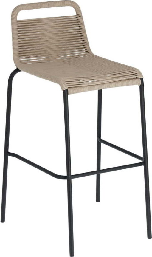 Béžová barová židle s ocelovou konstrukcí Kave Home Glenville