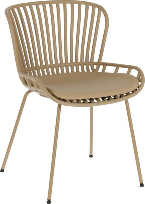 Béžová zahradní židle s ocelovou konstrukcí Kave Home Surpik