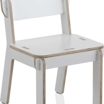Bílá dětská židle z překližky Geese Piper