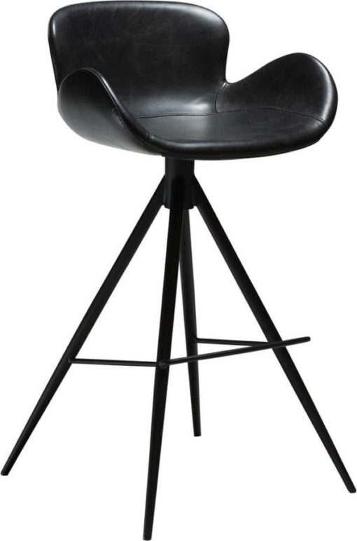 Černá barová židle z imitace kůže DAN–FORM Denmark Gaia