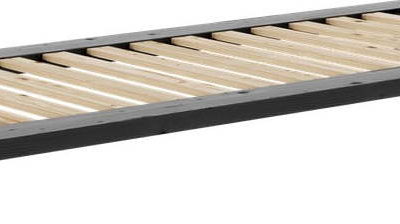 Černá jednolůžková postel z masivního borovicového dřeva Karup Design Senza