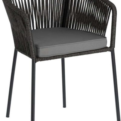 Černá zahradní židle s ocelovou konstrukcí Kave Home Yanet