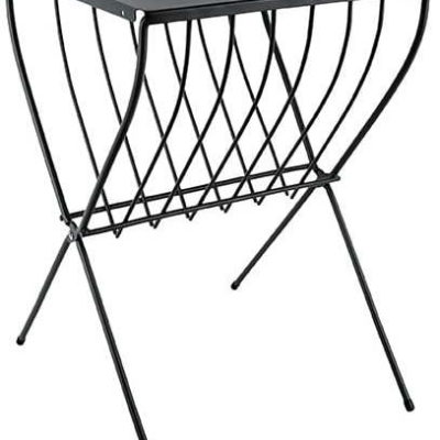 Černý kovový odkládací stolek Leitmotiv Cross