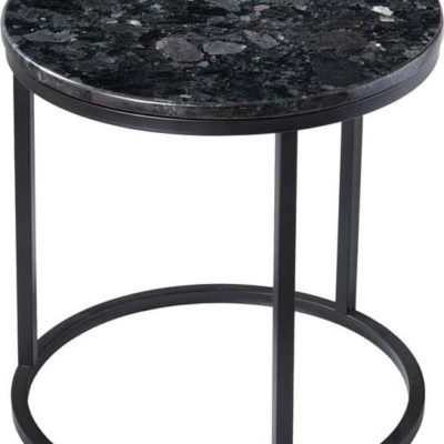Černý žulový stolek s podnožím v černé barvě RGE Crystal