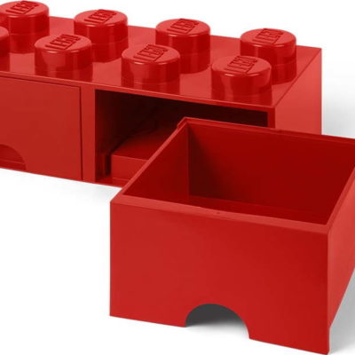 Červený úložný box se dvěma šuplíky LEGO®