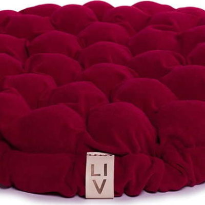 Cyklamenově růžový sedací polštářek s masážními míčky Linda Vrňáková Bloom