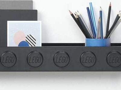 Dětská černá nástěnná polička LEGO® Sleek