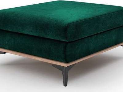 Lahvově zelený puf se sametovým potahem Windsor & Co Sofas Astre