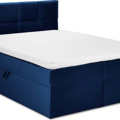 Modrá sametová dvoulůžková postel Mazzini Beds Mimicry