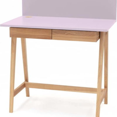 Růžový psací stůl s podnožím z jasanového dřeva Ragaba Luka
