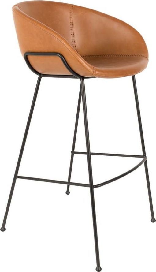 Sada 2 hnědých barových židlí Zuiver Feston