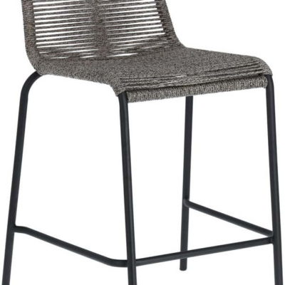 Šedá barová židle s ocelovou konstrukcí Kave Home Glenville