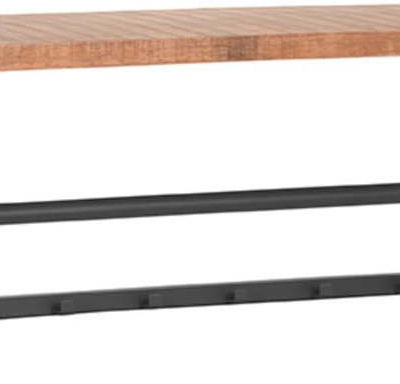 Šedá kovová lavice s dřevěnou deskou LABEL51 Kapstok