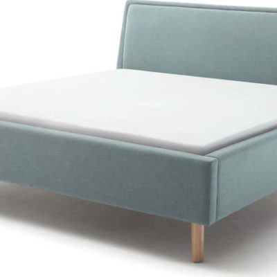 Modrá dvoulůžková postel s roštem a úložným prostorem Meise Möbel Frieda