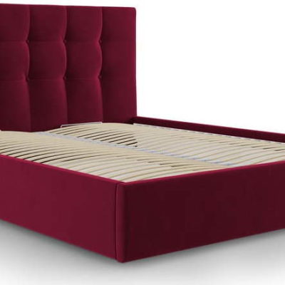 Vínově červená dvoulůžková postel Mazzini Beds Nerin