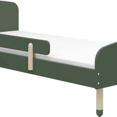 Zelená dětská postel se zábranou Flexa Dots