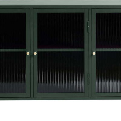 Zelená kovová vitrína Unique Furniture Bronco