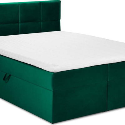 Zelená sametová dvoulůžková postel Mazzini Beds Mimicry