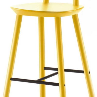 Žlutá barová židle z masivu EMKO Naïve