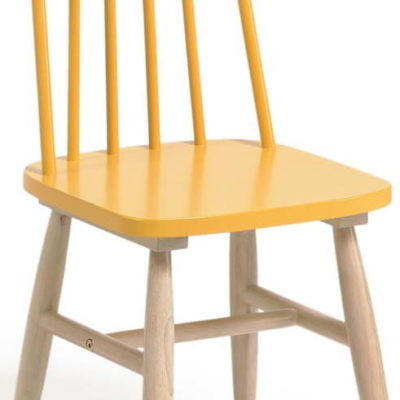 Žlutá dětská židle z kaučukového dřeva Kave Home Kristie