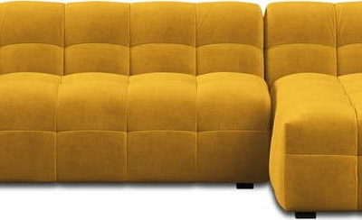 Žlutá sametová rohová pohovka Windsor & Co Sofas Vesta