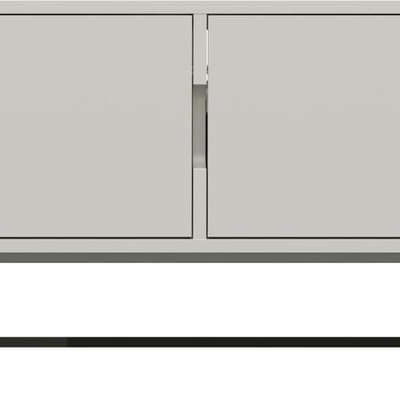 Bílý TV stolek s černými kovovými nohami Tenzo Lipp