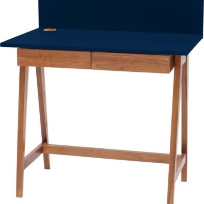 Petrolejově modrý psací stůl s podnožím z jasanového dřeva Ragaba Luka Oak