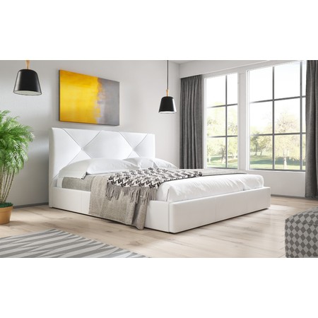 Čalouněná postel KARINO rozměr 140x200 cm Bílá