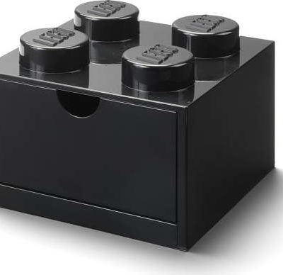 Černý stolní box se zásuvkou LEGO® Brick
