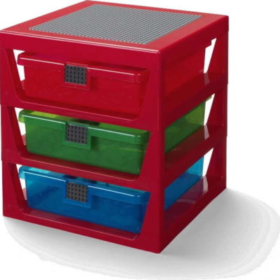 Červený organizér se 3 zásuvkami LEGO® Storage
