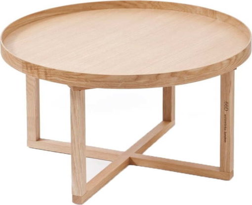 Kulatý dřevěný stolek z dubového dřeva Wireworks Round