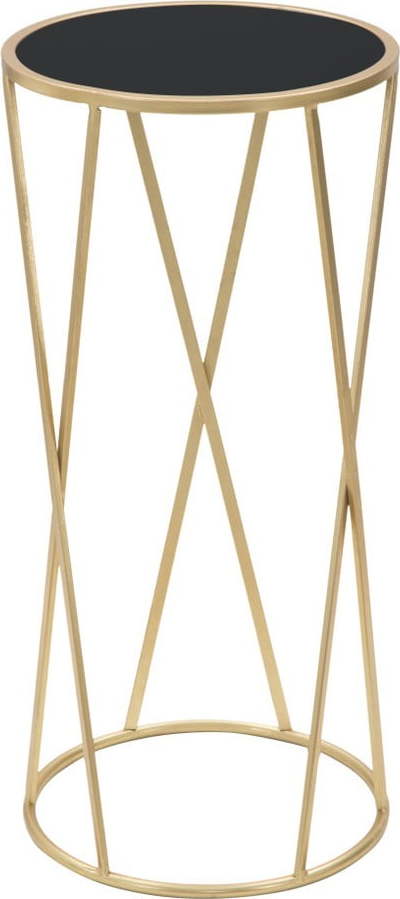 Odkládací stolek v černo-zlaté barvě Mauro Ferretti Glam Simple