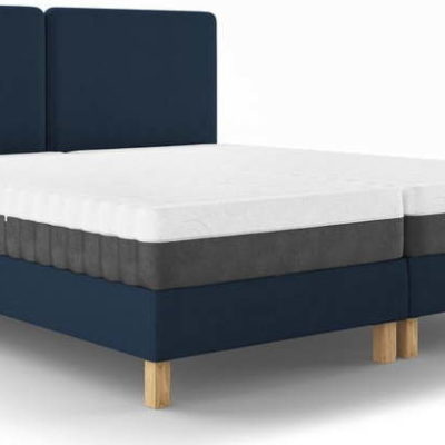 Tmavě modrá dvoulůžková postel Mazzini Sofas Lotus