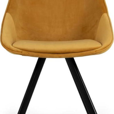 Žluté sametové jídelní židle v sadě 2 ks Ritz – Tenzo