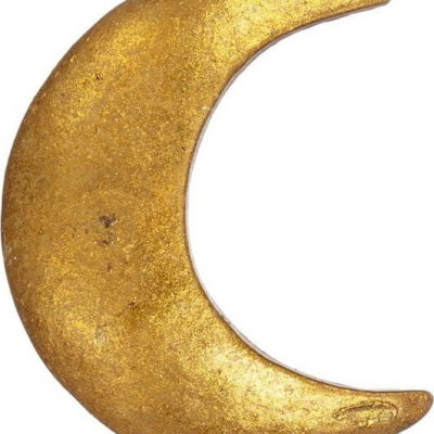 Cínová úchytka na šuplík ve zlaté barvě Sass & Belle Crescent Moon