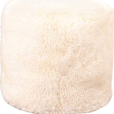 Bílý puf z ovčí kožešiny Native Natural