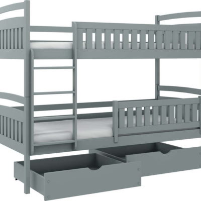 Šedá patrová dětská postel s úložným prostorem 80x180 cm Ignas - Lano Meble