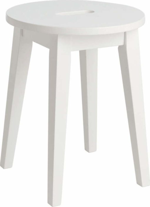 Bílá nízká stolička s nohami z březového dřeva Rowico Frigg