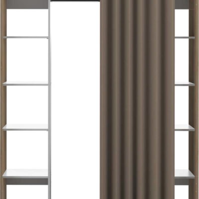 Bílo-hnědá šatní skříň v dekoru dubu 185x182 cm Tom - TemaHome France