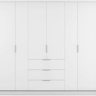 Bílá šatní skříň 255x217 cm Wells - Cosmopolitan Design