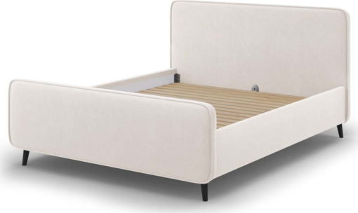 Béžová čalouněná dvoulůžková postel s roštem 160x200 cm Kaia - Micadoni Home