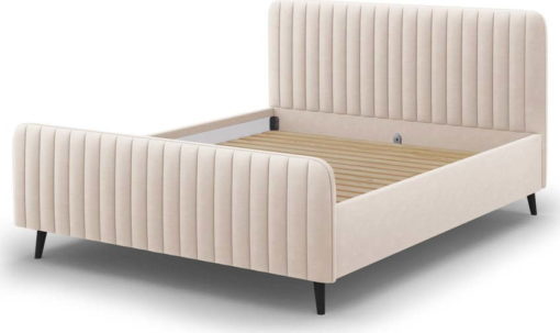Béžová čalouněná dvoulůžková postel s roštem 140x200 cm Lily - Micadoni Home