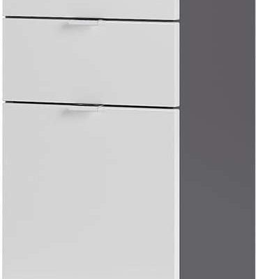 Bílo-šedá vysoká koupelnová skříňka 34x120 cm Mauresa - Germania