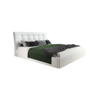 Čalouněná postel ADLO rozměr 140x200 cm Bílá eko-kůže