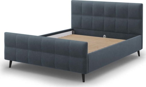 Modrošedá čalouněná dvoulůžková postel s roštem 160x200 cm Gigi - Micadoni Home