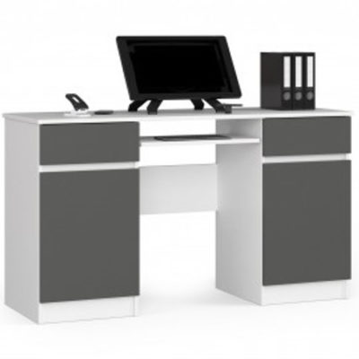 Počítačový stůl A5 - bílá/grafit