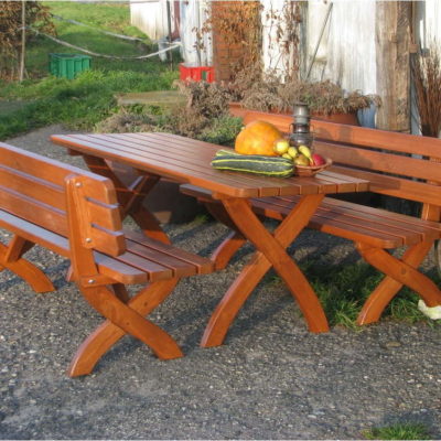 Zahradní jídelní stůl z borovicového dřeva 160x70 cm Strong - Rojaplast