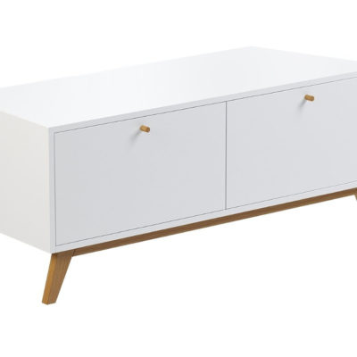 Arbyd Bílá komoda Thia s dubovou podnoží 120 x 45 cm