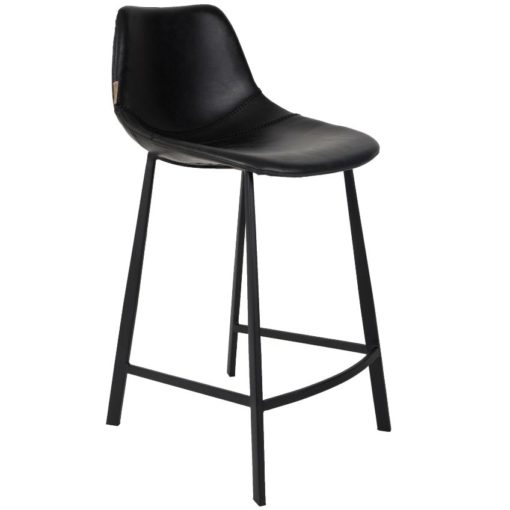 Černá vintage barová židle DUTCHBONE Franky 65 cm