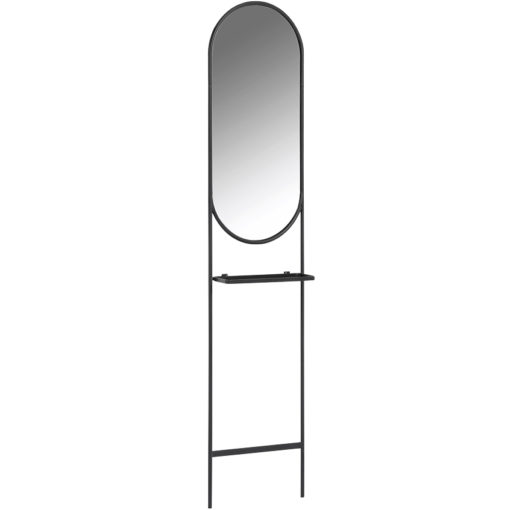 Černé kovové stojací zrcadlo Kave Home Zelma 184 cm